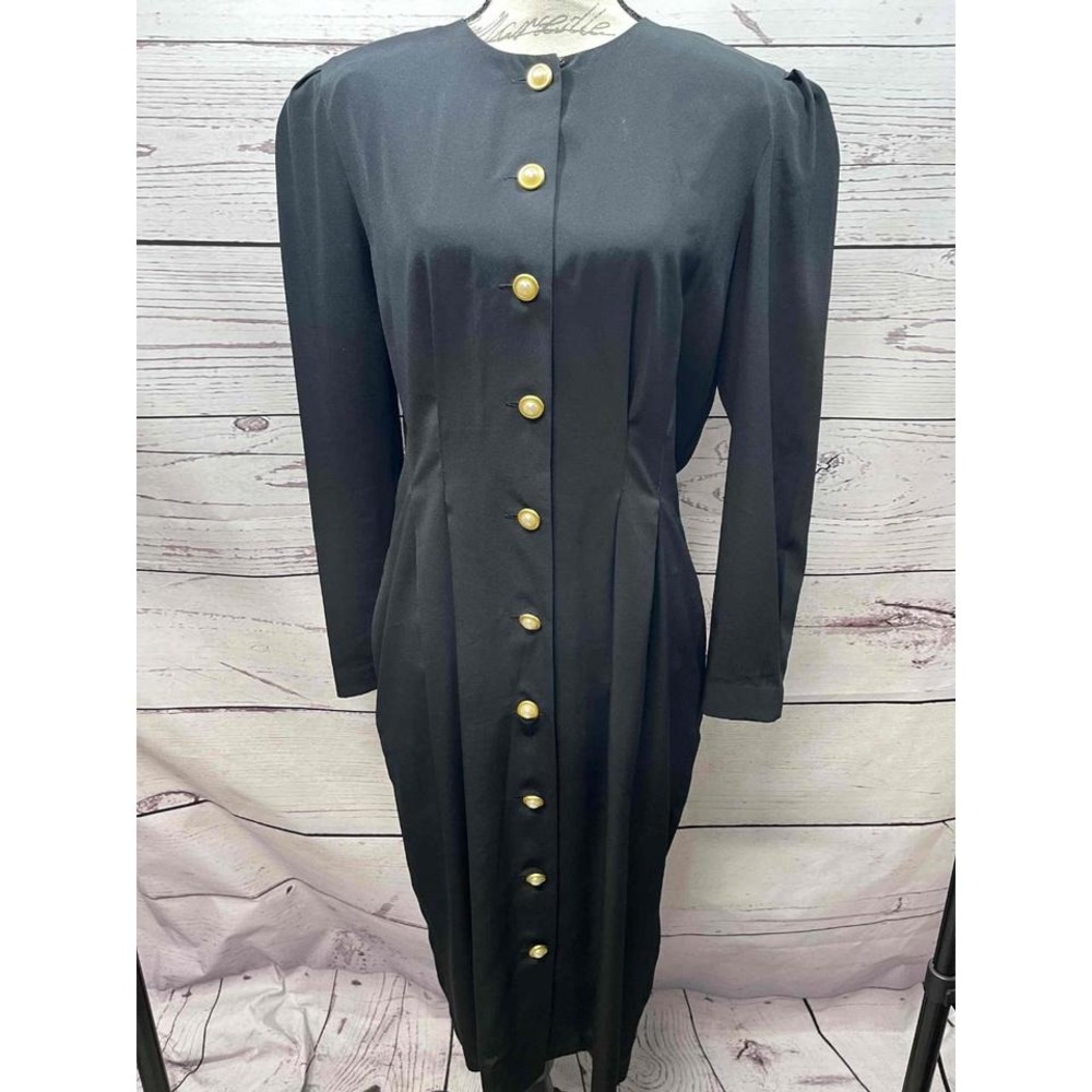 Chaus Black Dress Shoulder Pads Vintage Dresses